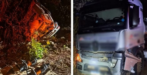 Tragédia na BR-251 | mulher morre e marido fica ferido em acidente entre caminhonete, carreta e caminhão